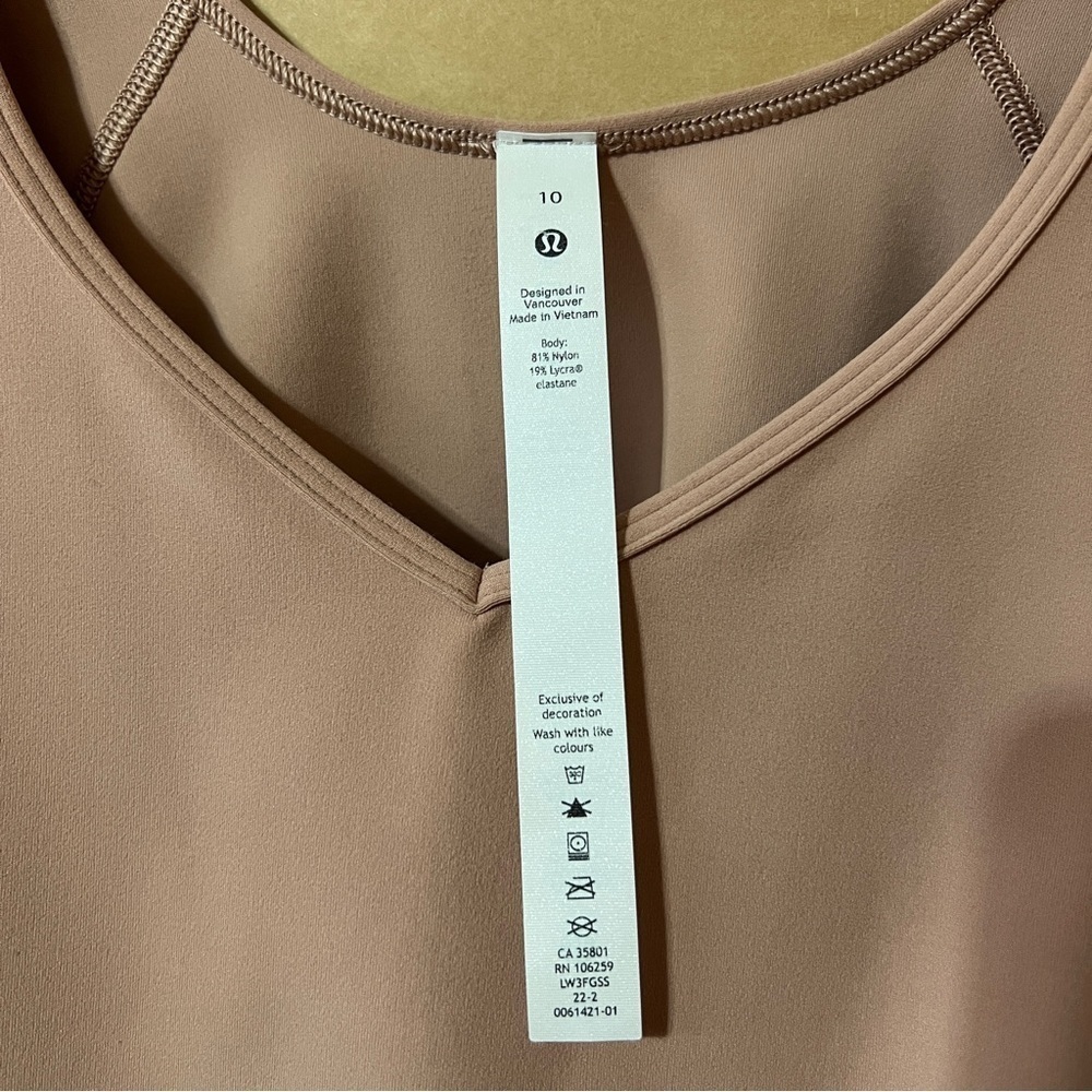 Lululemon | Align T-Shirt V-Neck Nulu Crop Top Short Sleeve Pink Clay Size 10 - Picture 3 of 9
